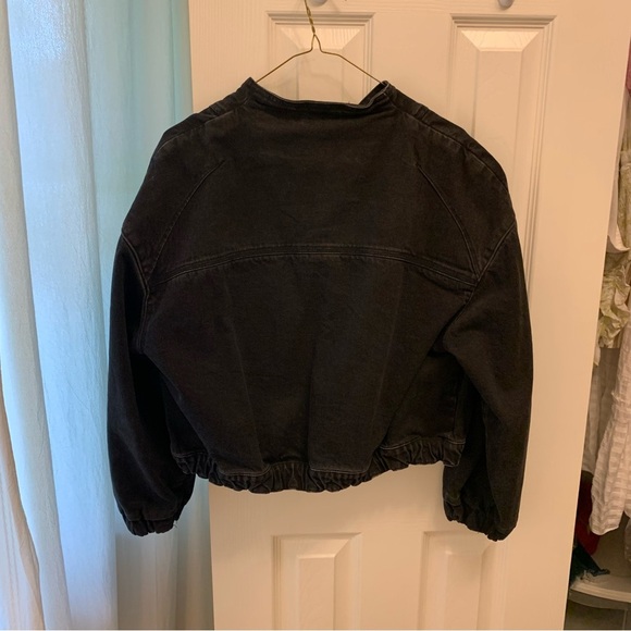 Zara Black Cropped Jean Jacket Modern Fit - Picture 3 of 6